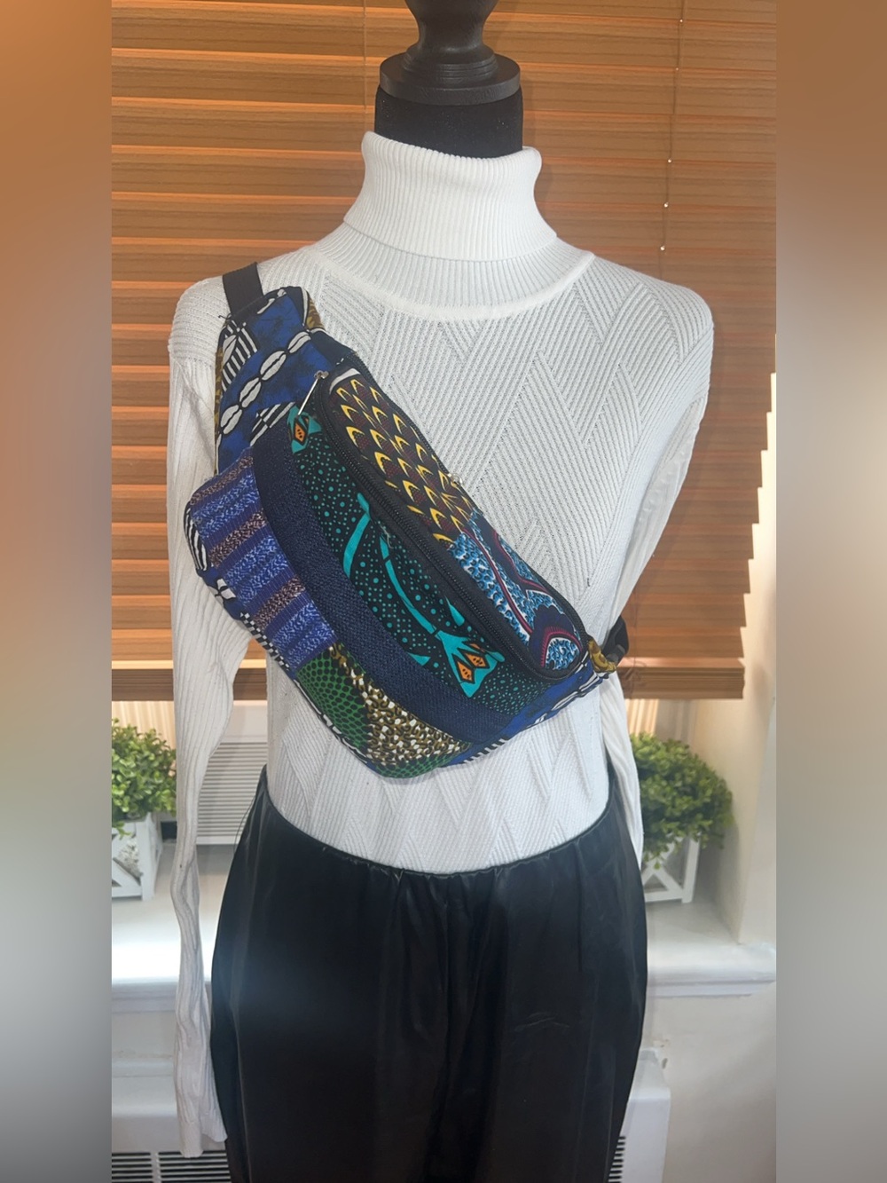 Handmade Ankara Fanny Pack, African Wax Print Crossbody Belt Bag